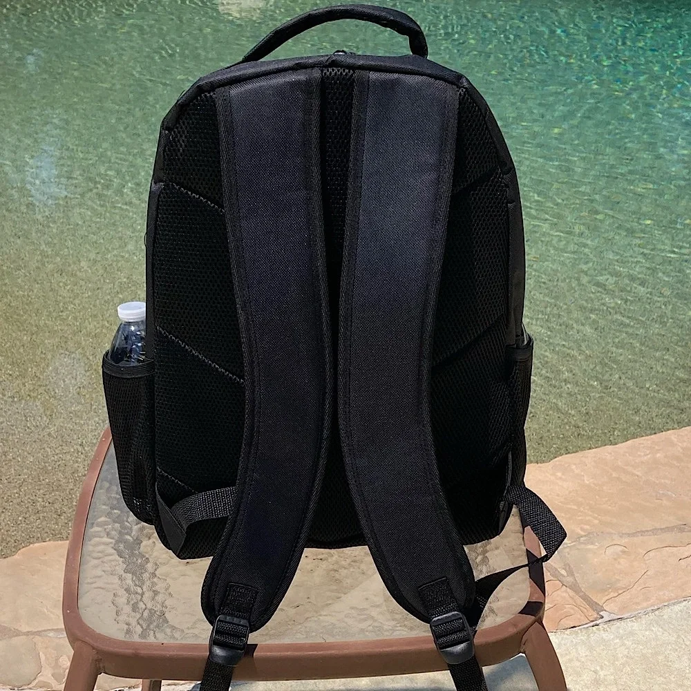 Deluxe Skater Backpack with side pockets Black New Boutique